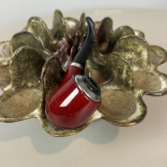 Ironfoot Pottery Sculpture Pipe Holder or Deviled Egg Dish? Amish Made Art - Picture 11 of 13